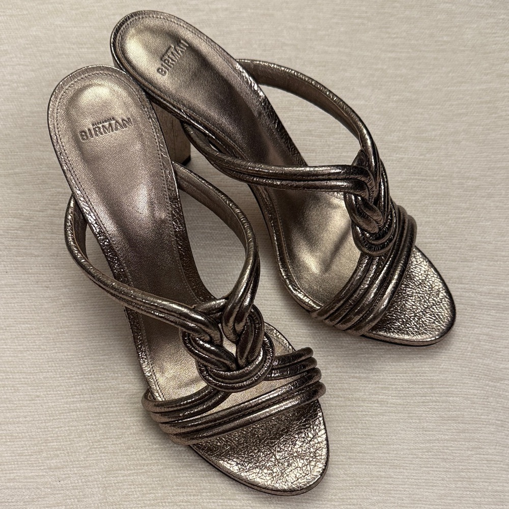 Alexandre Birman Metallic Bronze Knotted Strap Heeled Sandals size 41